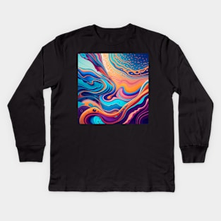 Abstract fluid art Kids Long Sleeve T-Shirt